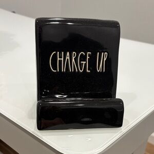 Rae Dunn Black "CHARGE UP" Phone Stand